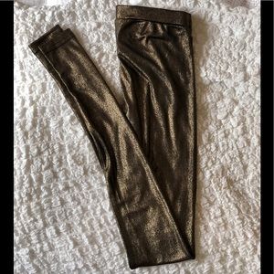 Gold Sparkles on Black Leggings